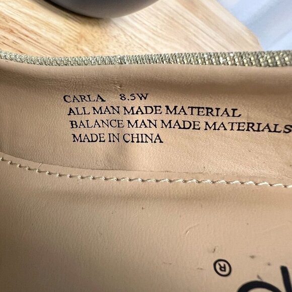 RSVP Womens Gold Glitter Stiletto High Heels Pointed Toe Slip On Size 8.5W - Picture 8 of 8